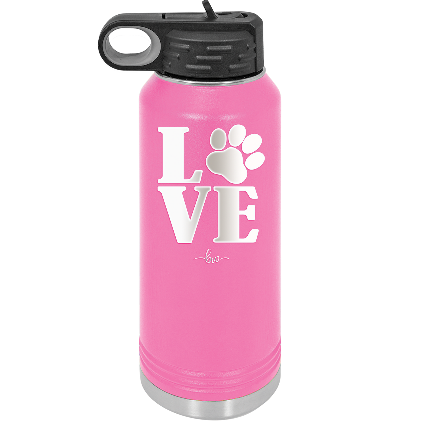 LOVE with Pawprint - Laser Engraved Stainless Steel Drinkware - 1018 -
