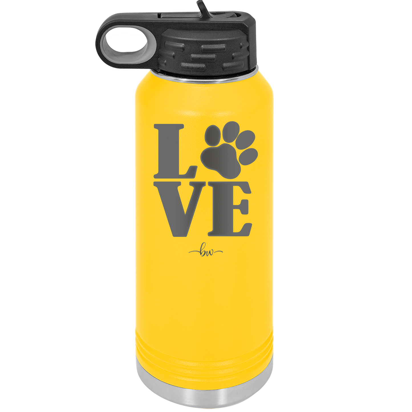 LOVE with Pawprint - Laser Engraved Stainless Steel Drinkware - 1018 -