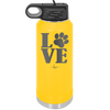 LOVE with Pawprint - Laser Engraved Stainless Steel Drinkware - 1018 -