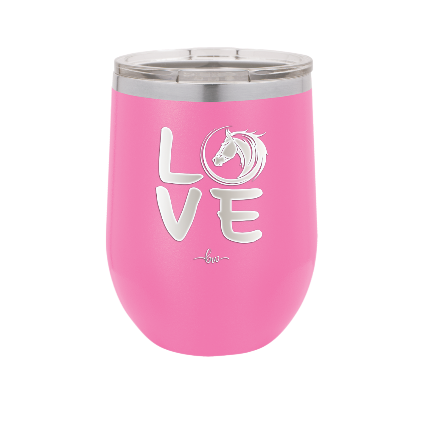 LOVE with Horse Head - Laser Engraved Stainless Steel Drinkware - 1038 -