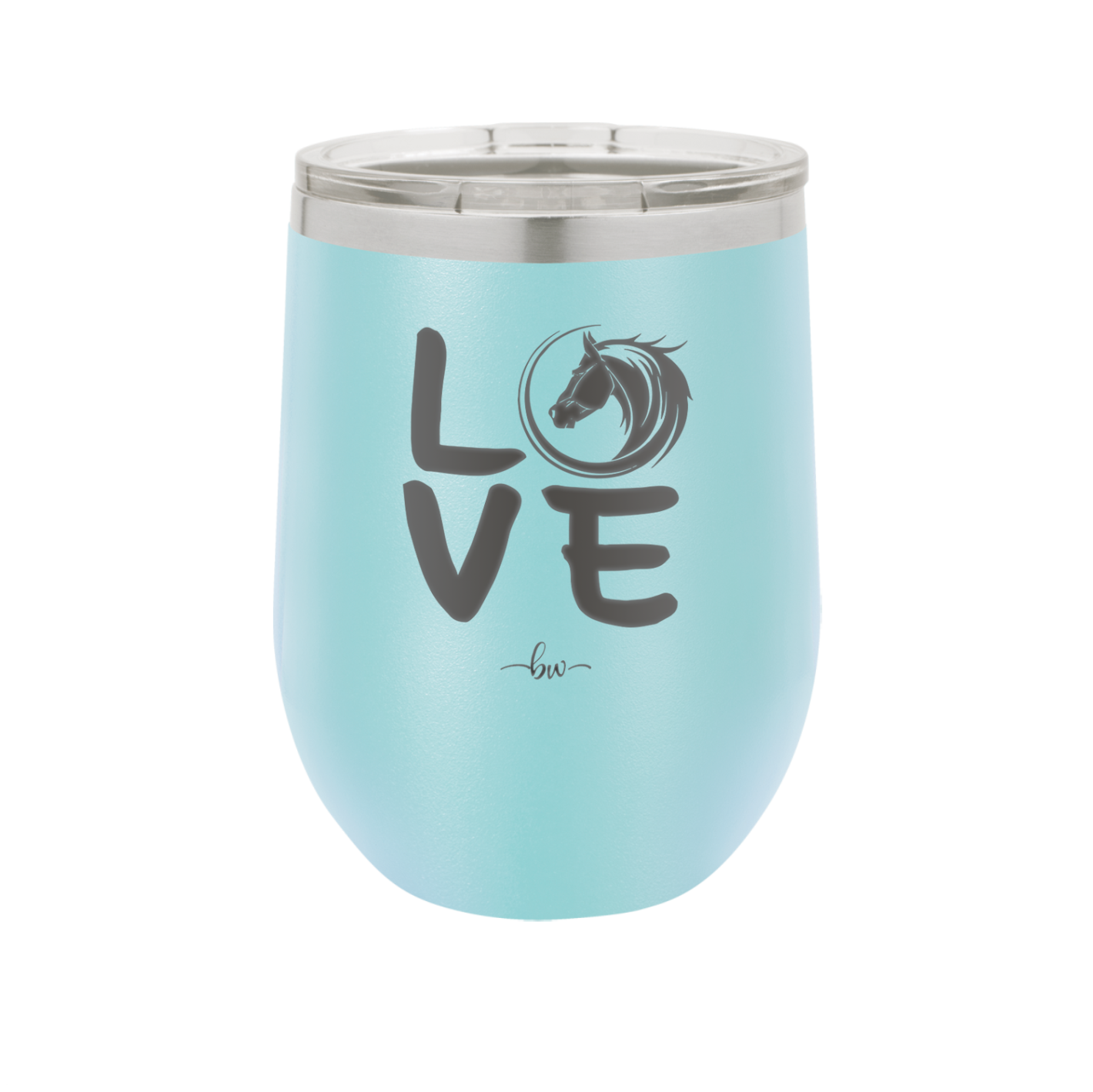 LOVE with Horse Head - Laser Engraved Stainless Steel Drinkware - 1038 -