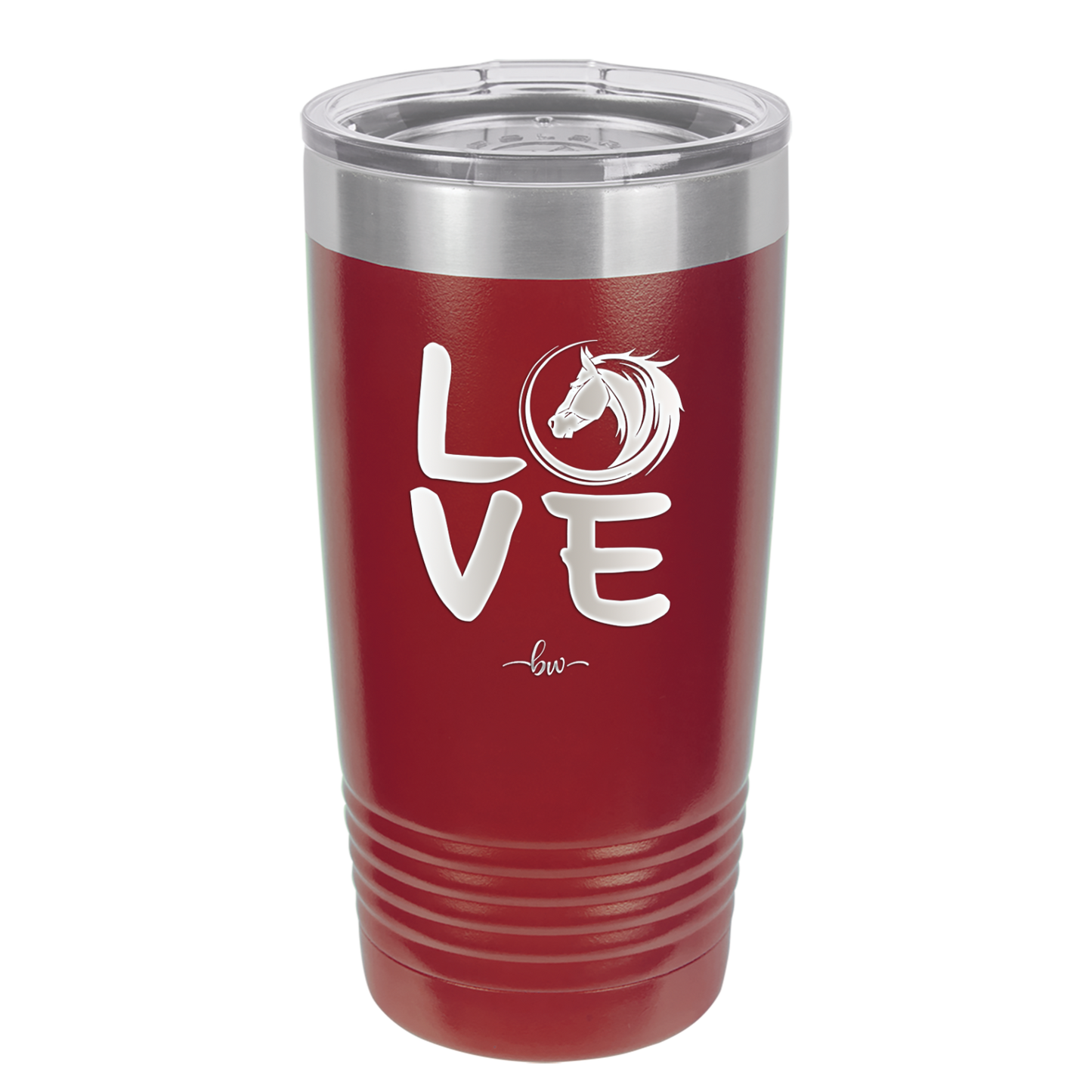 LOVE with Horse Head - Laser Engraved Stainless Steel Drinkware - 1038 -