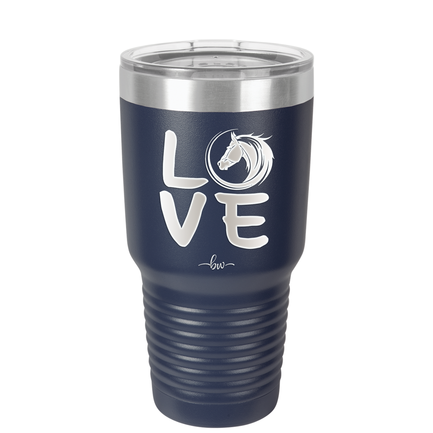 LOVE with Horse Head - Laser Engraved Stainless Steel Drinkware - 1038 -