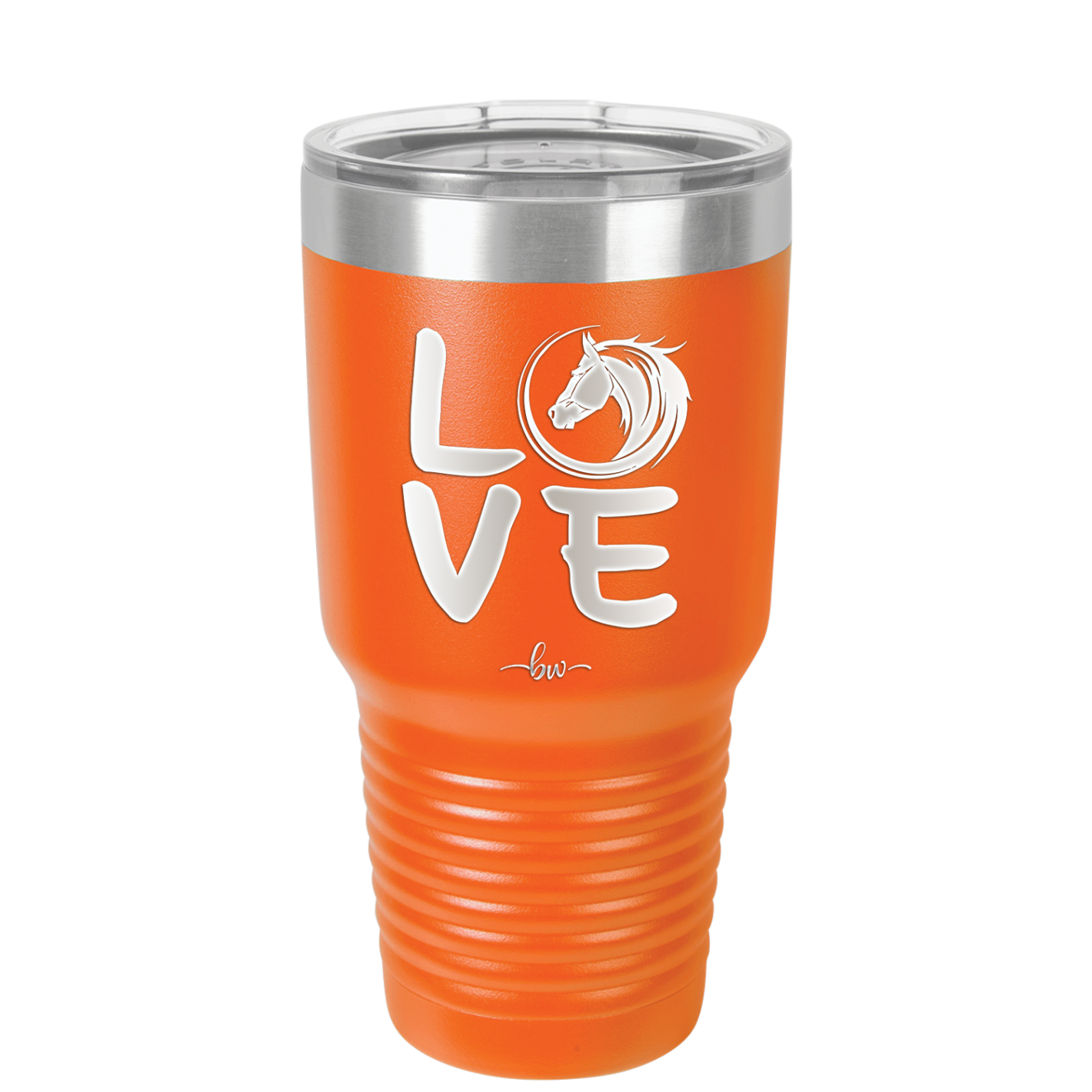 LOVE with Horse Head - Laser Engraved Stainless Steel Drinkware - 1038 -