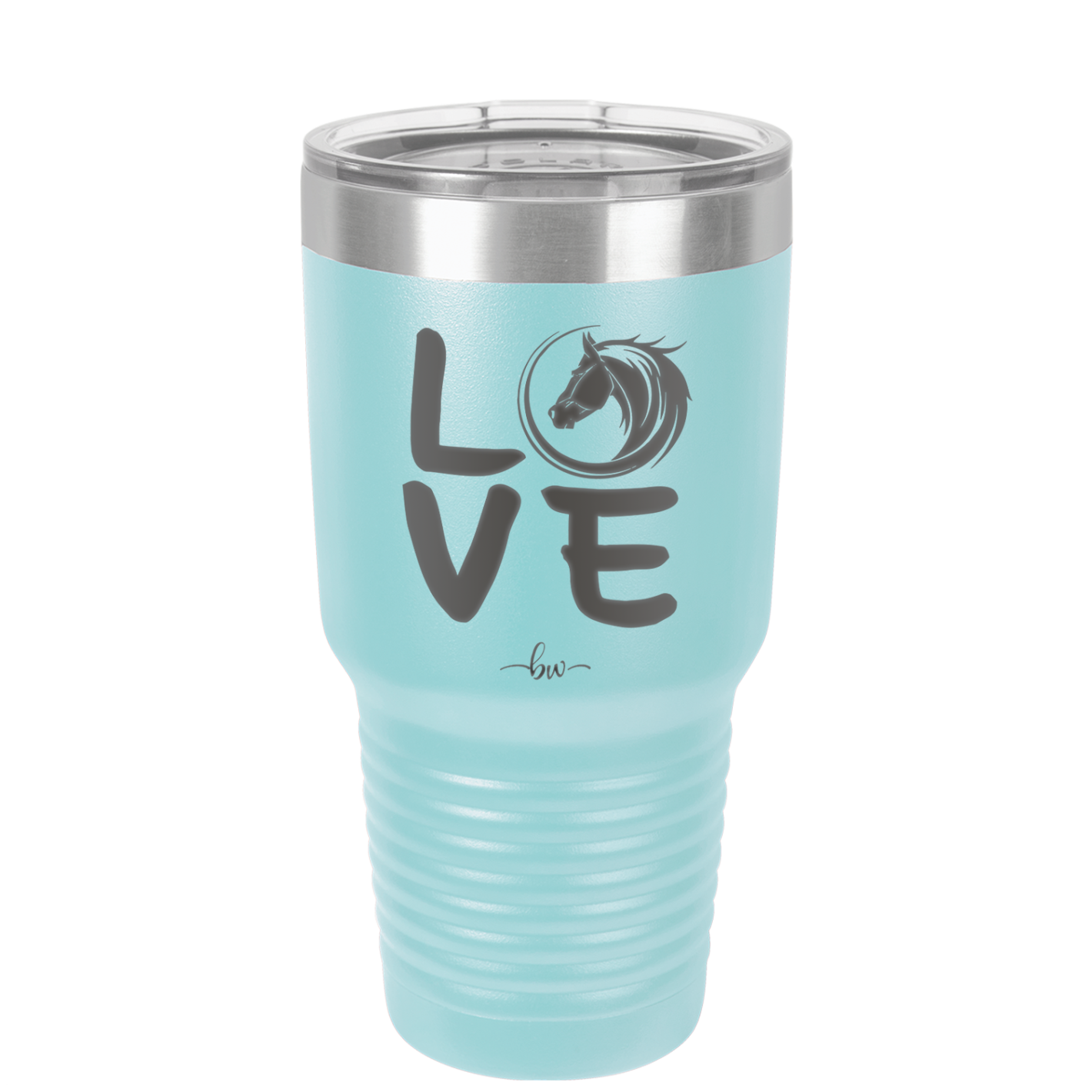 LOVE with Horse Head - Laser Engraved Stainless Steel Drinkware - 1038 -
