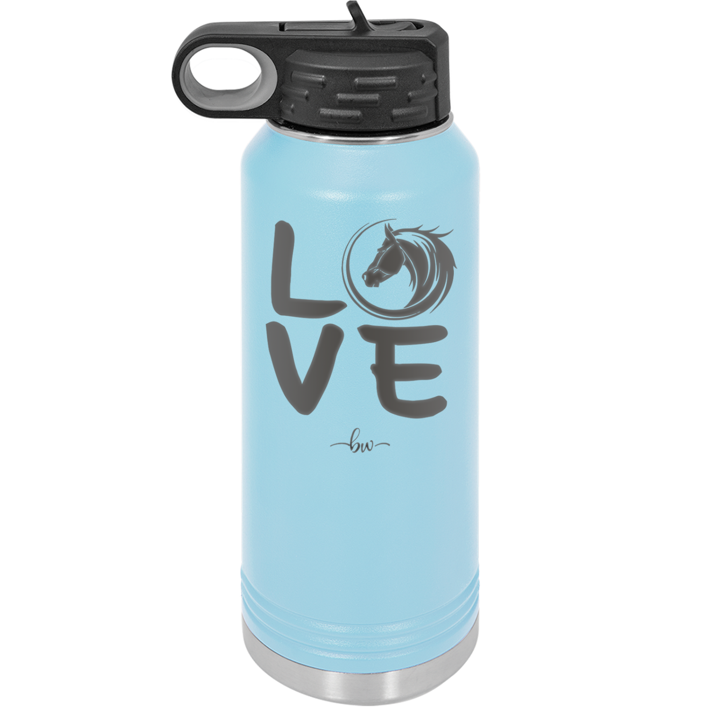 LOVE with Horse Head - Laser Engraved Stainless Steel Drinkware - 1038 -