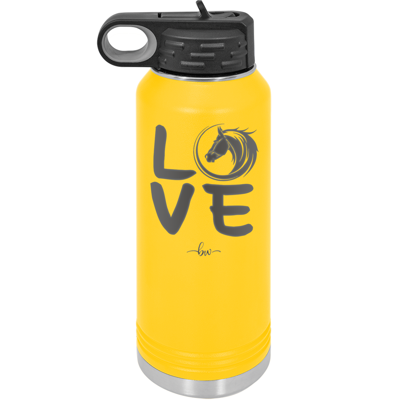 LOVE with Horse Head - Laser Engraved Stainless Steel Drinkware - 1038 -