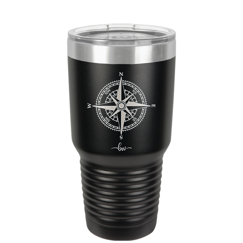 Compass Rose - Laser Engraved Stainless Steel Drinkware - 1071 -