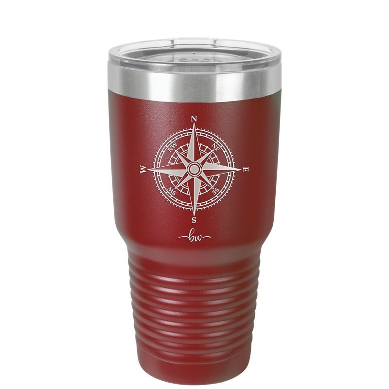 Compass Rose - Laser Engraved Stainless Steel Drinkware - 1071 -