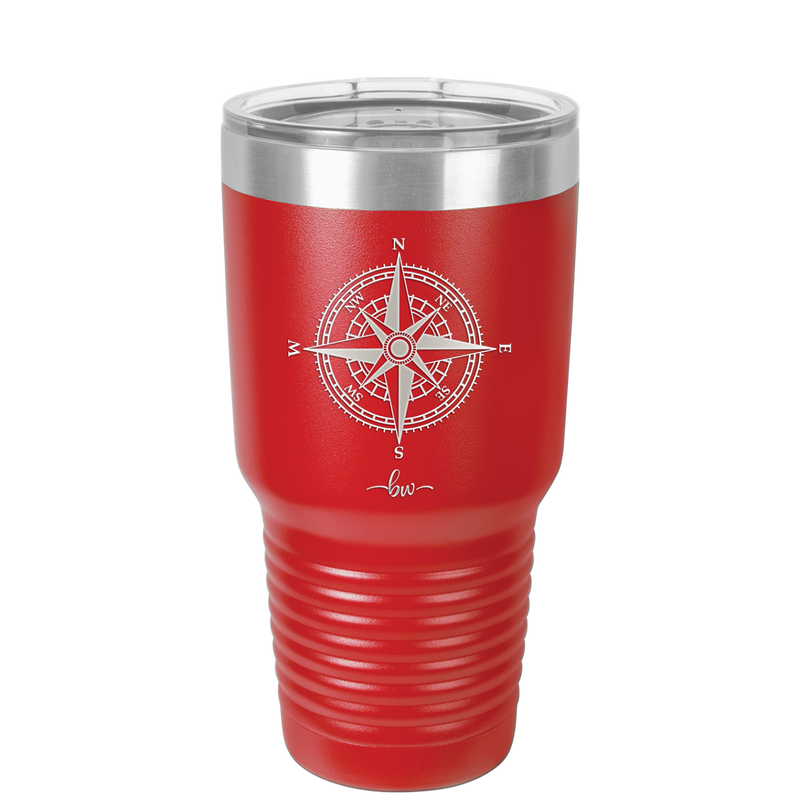 Compass Rose - Laser Engraved Stainless Steel Drinkware - 1071 -