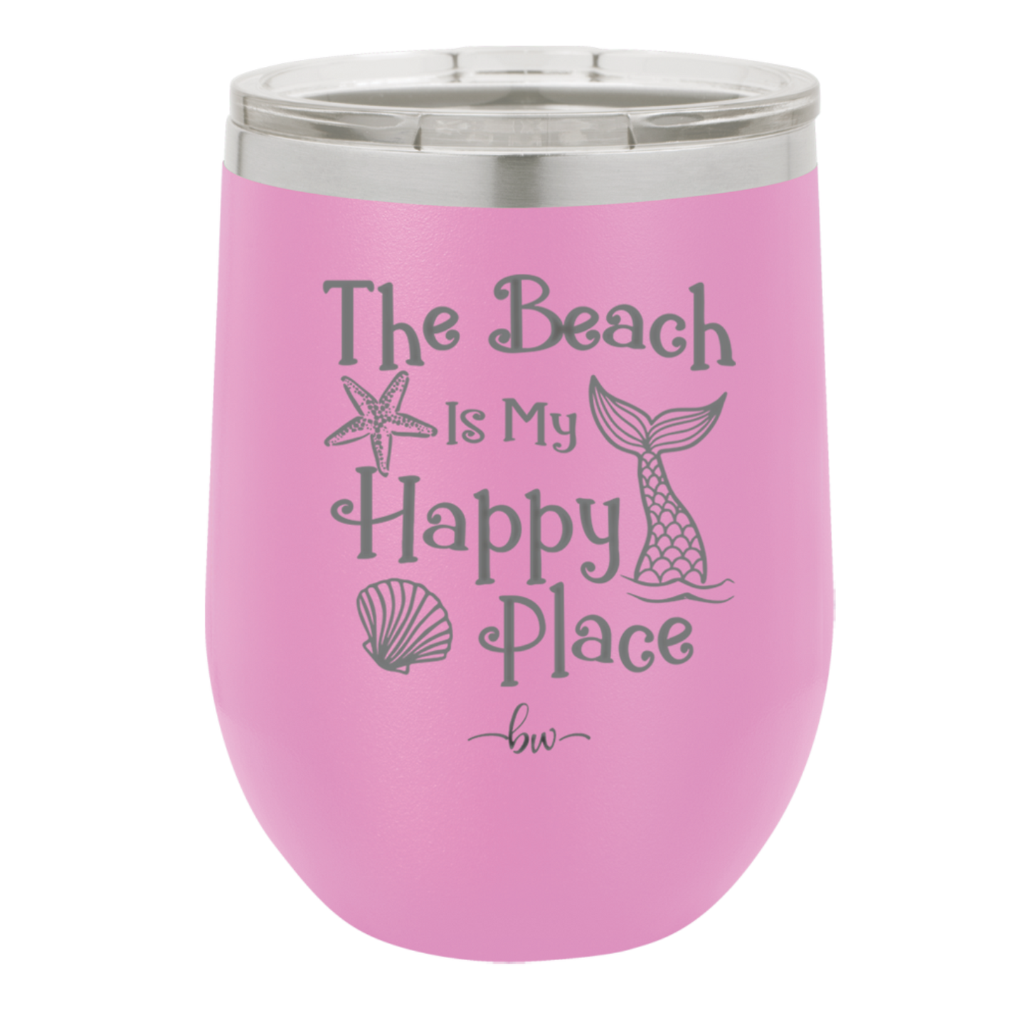 The Beach is My Happy Place - Laser Engraved Stainless Steel Drinkware - 1101 -