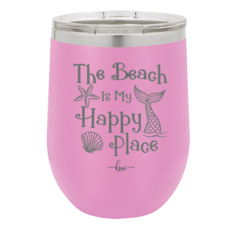 The Beach is My Happy Place - Laser Engraved Stainless Steel Drinkware - 1101 -