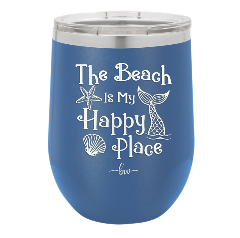 The Beach is My Happy Place - Laser Engraved Stainless Steel Drinkware - 1101 -