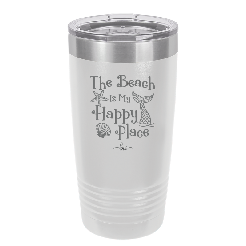 The Beach is My Happy Place - Laser Engraved Stainless Steel Drinkware - 1101 -