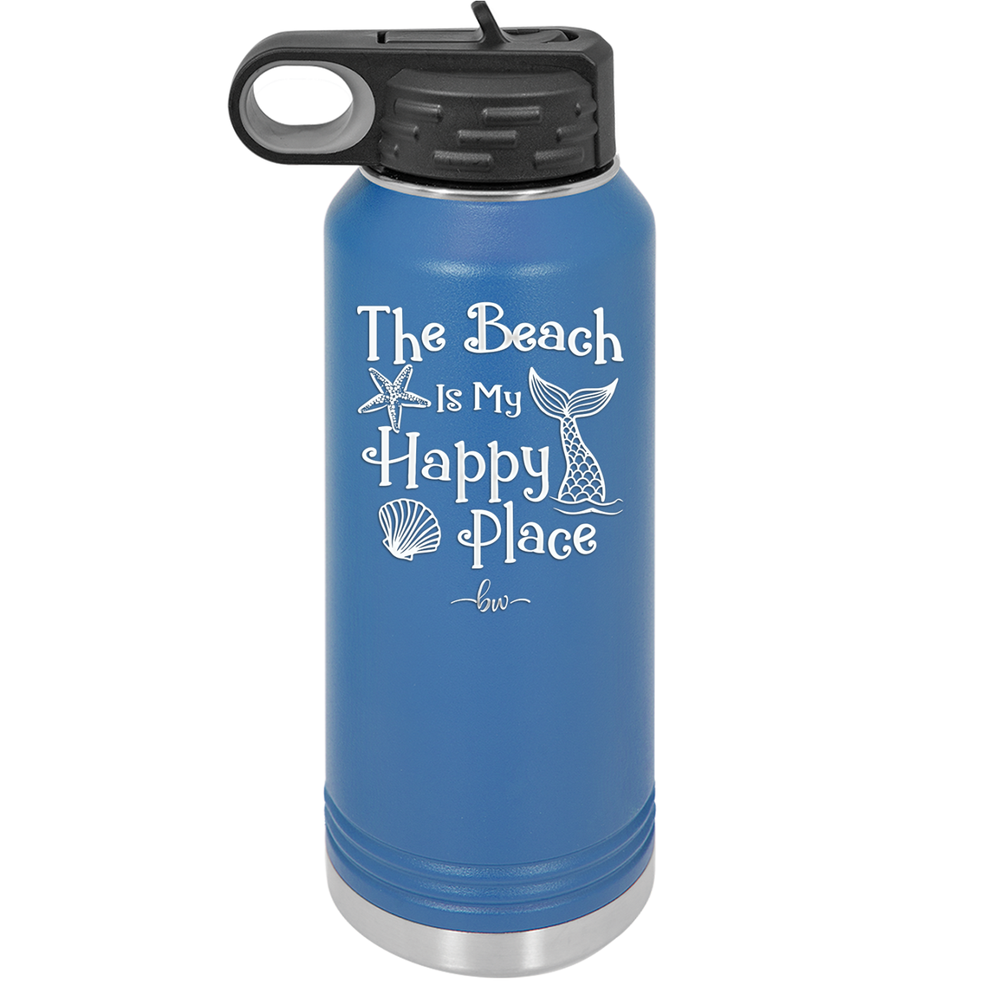 The Beach is My Happy Place - Laser Engraved Stainless Steel Drinkware - 1101 -