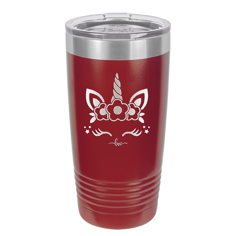 Unicorn Face - Laser Engraved Stainless Steel Drinkware - 1109 -