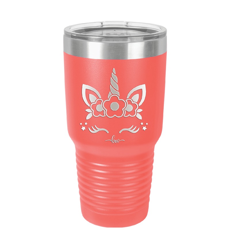 Unicorn Face - Laser Engraved Stainless Steel Drinkware - 1109 -