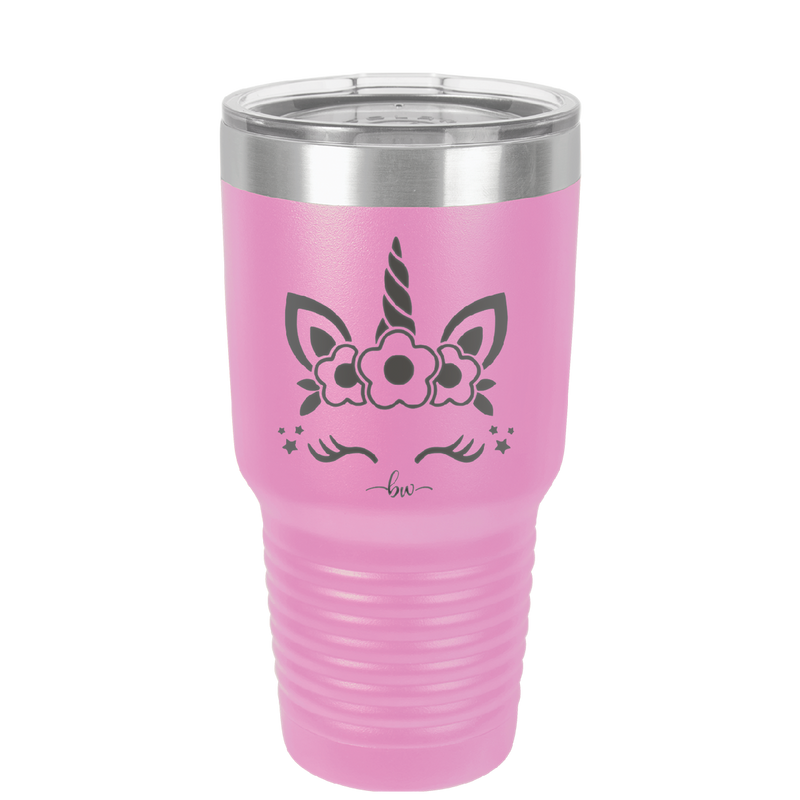 Unicorn Face - Laser Engraved Stainless Steel Drinkware - 1109 -