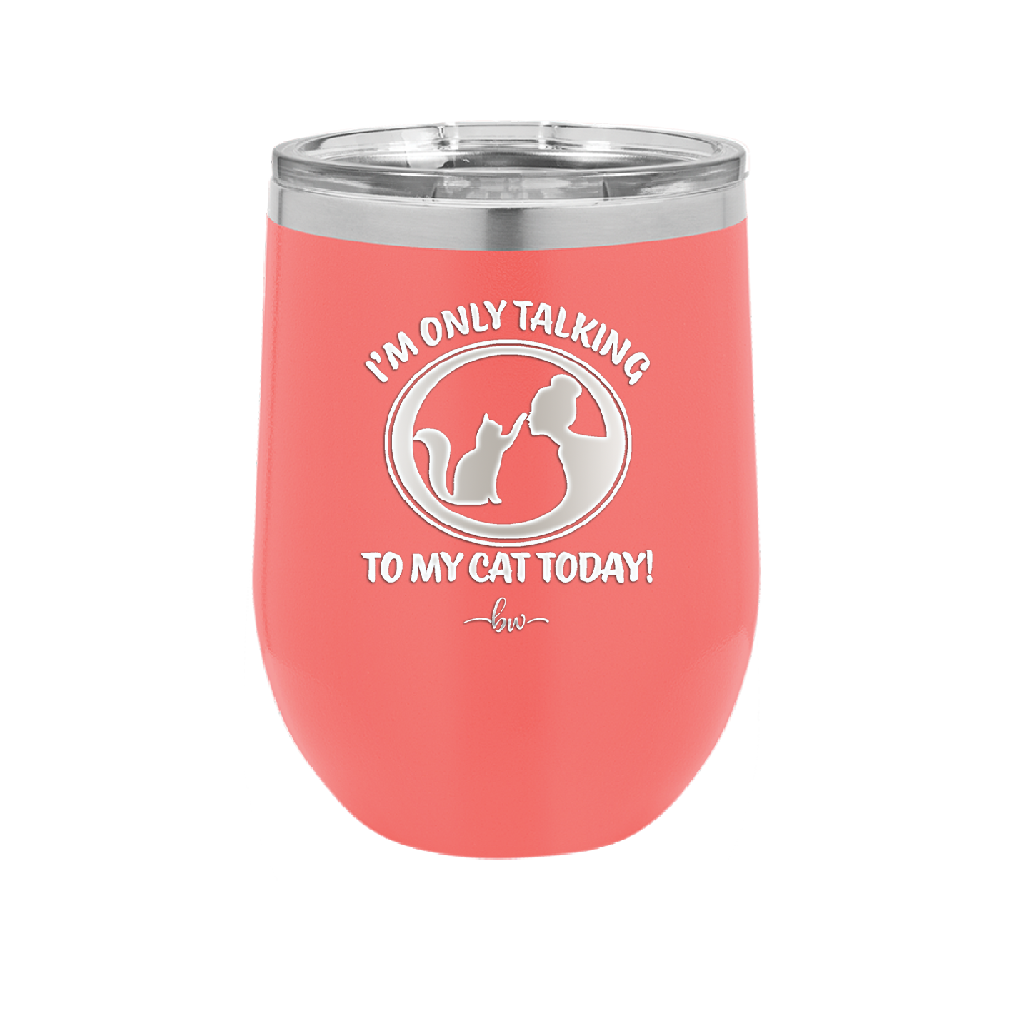 I'm Only Talking to My Cat Today - Laser Engraved Stainless Steel Drinkware - 1115 -