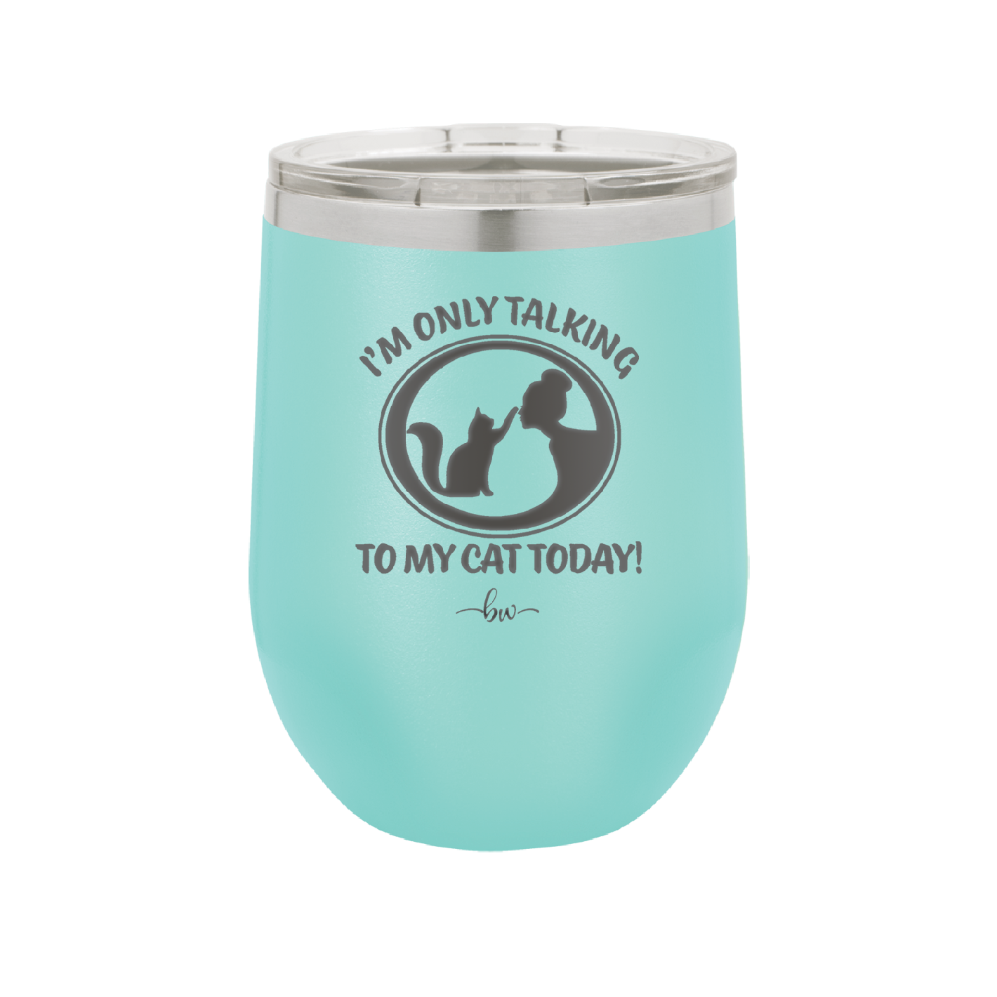 I'm Only Talking to My Cat Today - Laser Engraved Stainless Steel Drinkware - 1115 -