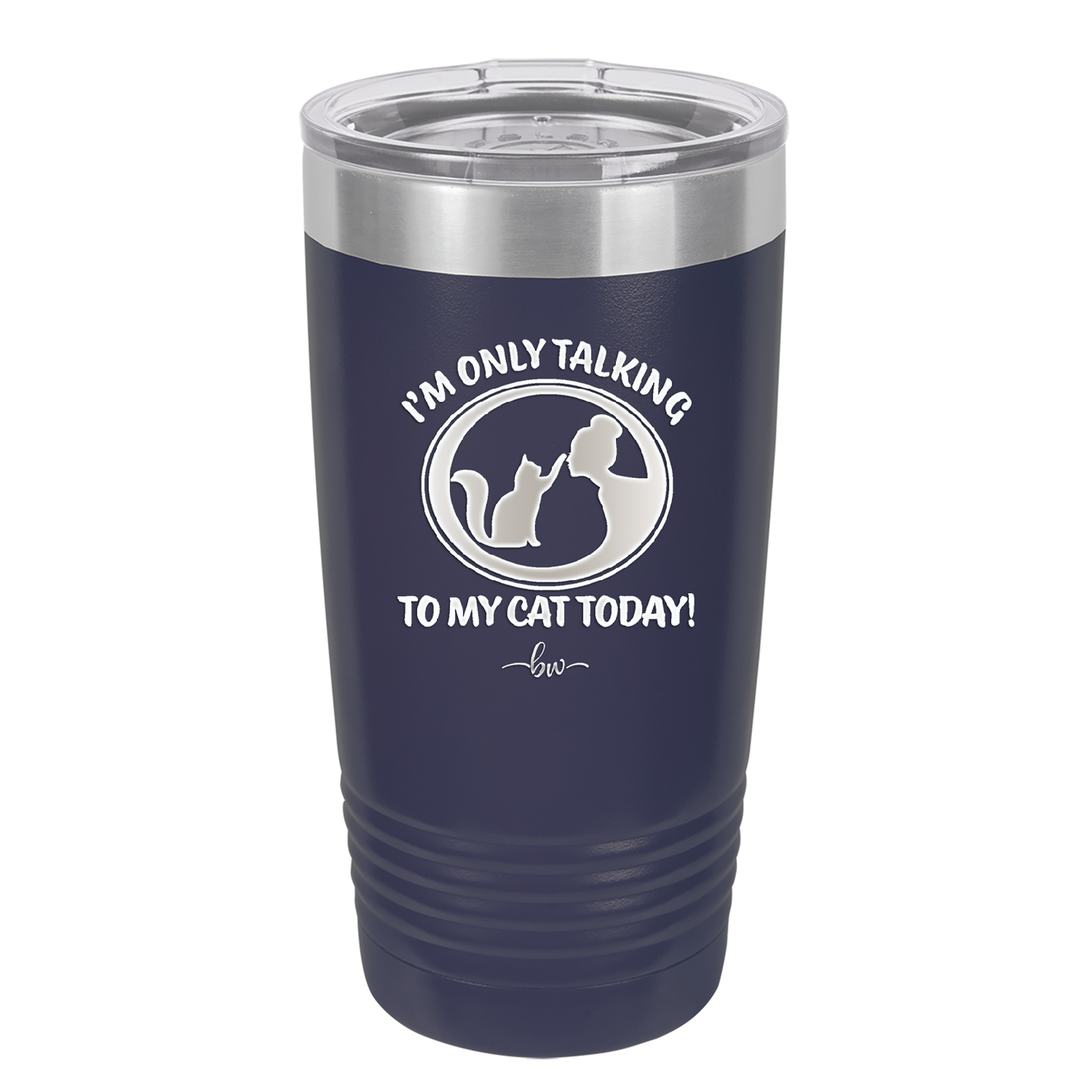I'm Only Talking to My Cat Today - Laser Engraved Stainless Steel Drinkware - 1115 -