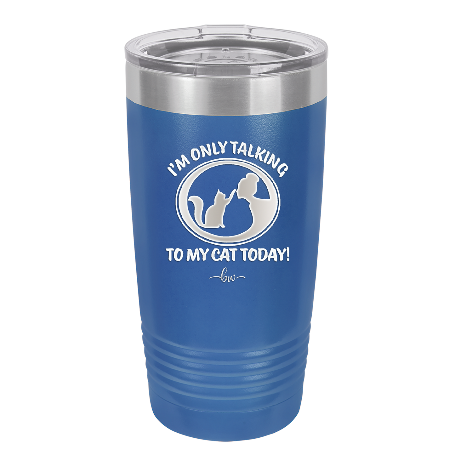 I'm Only Talking to My Cat Today - Laser Engraved Stainless Steel Drinkware - 1115 -