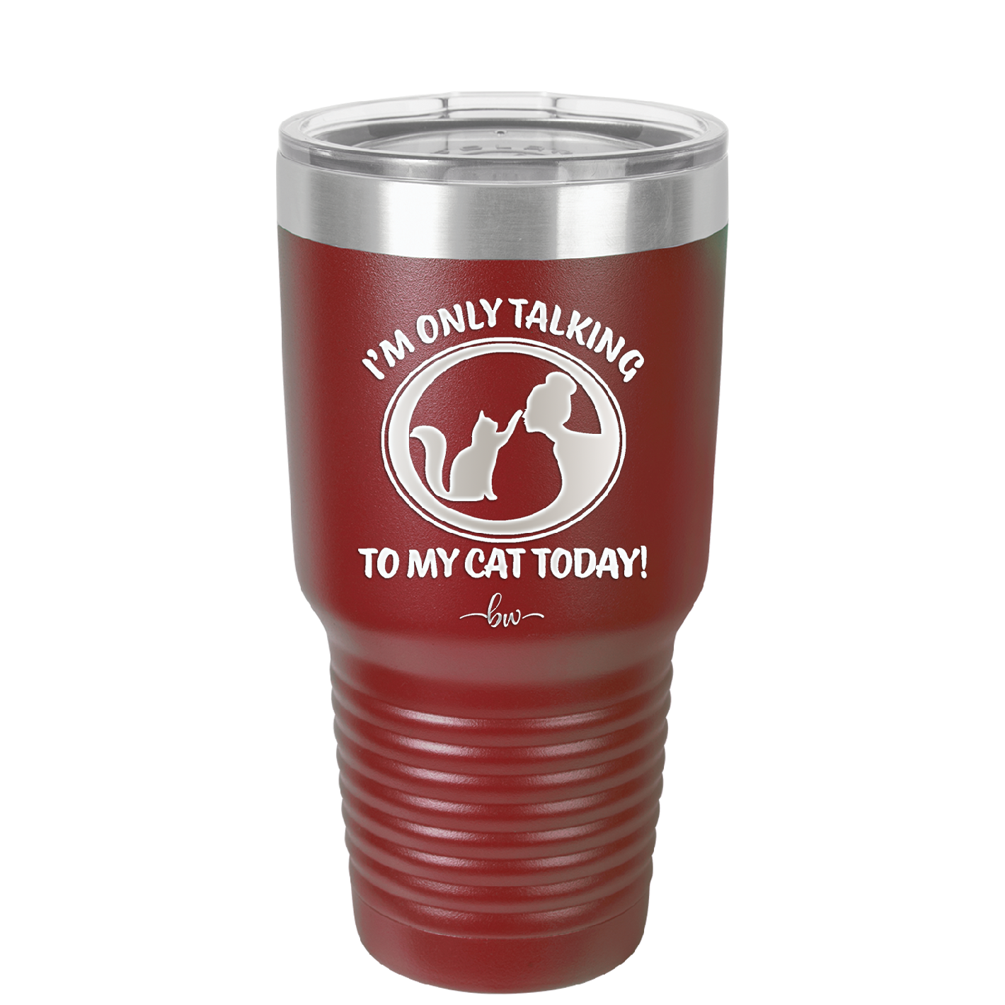 I'm Only Talking to My Cat Today - Laser Engraved Stainless Steel Drinkware - 1115 -