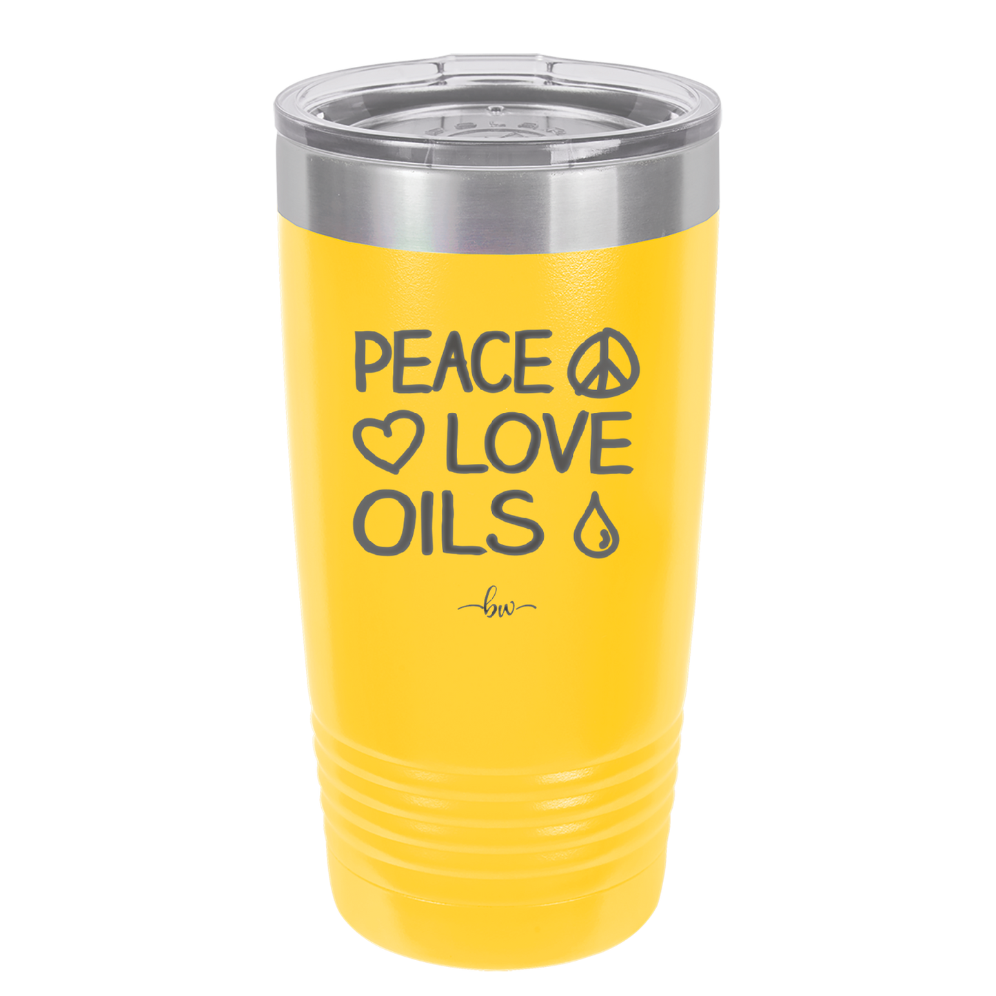 Peace. Love. Oils. - Laser Engraved Stainless Steel Drinkware - 1133 -