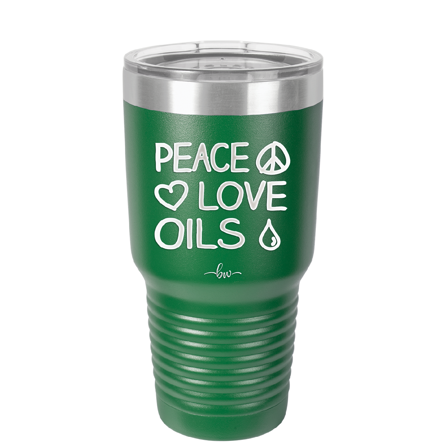 Peace. Love. Oils. - Laser Engraved Stainless Steel Drinkware - 1133 -