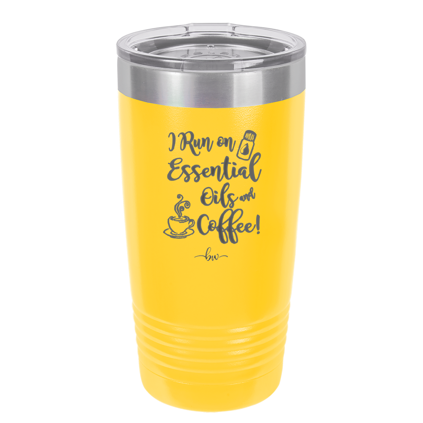 I Run on Essential Oils and Coffee - Laser Engraved Stainless Steel Drinkware - 1134 -