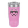 Smile Emoji with Sunglasses - Laser Engraved Stainless Steel Drinkware - 1136 -
