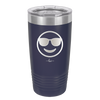 Smile Emoji with Sunglasses - Laser Engraved Stainless Steel Drinkware - 1136 -
