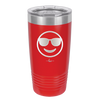 Smile Emoji with Sunglasses - Laser Engraved Stainless Steel Drinkware - 1136 -