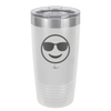 Smile Emoji with Sunglasses - Laser Engraved Stainless Steel Drinkware - 1136 -
