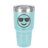 Smile Emoji with Sunglasses - Laser Engraved Stainless Steel Drinkware - 1136 -