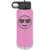 Smile Emoji with Sunglasses - Laser Engraved Stainless Steel Drinkware - 1136 -