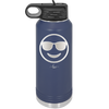 Smile Emoji with Sunglasses - Laser Engraved Stainless Steel Drinkware - 1136 -