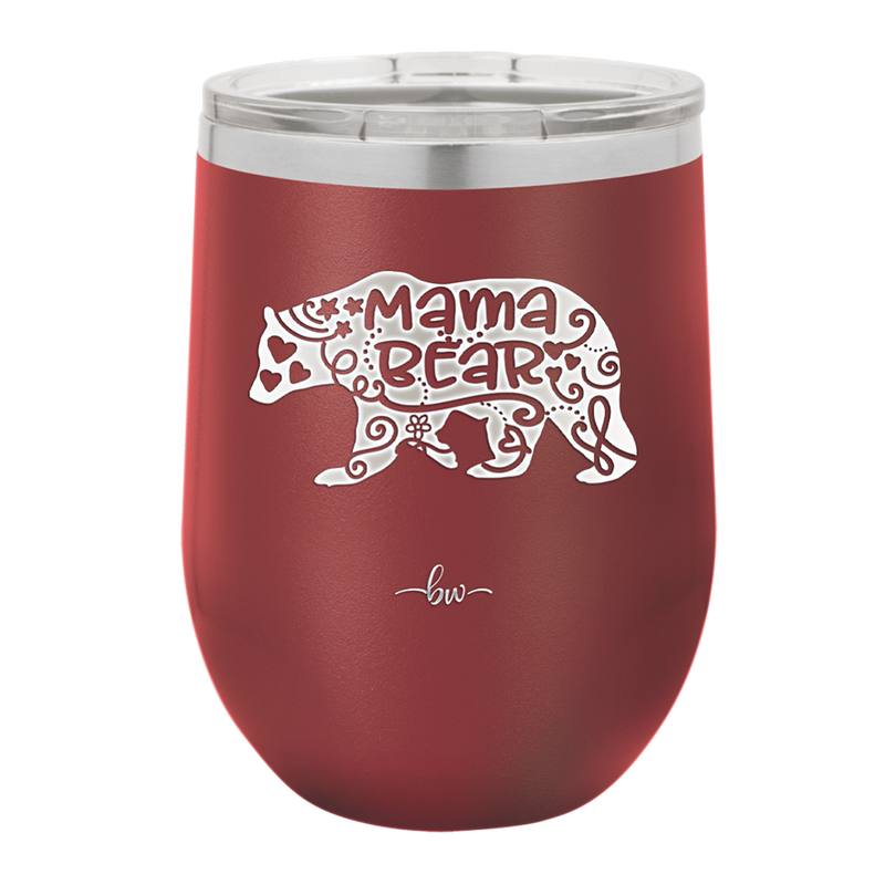Mama Bear Swirly - Laser Engraved Stainless Steel Drinkware - 1142 -