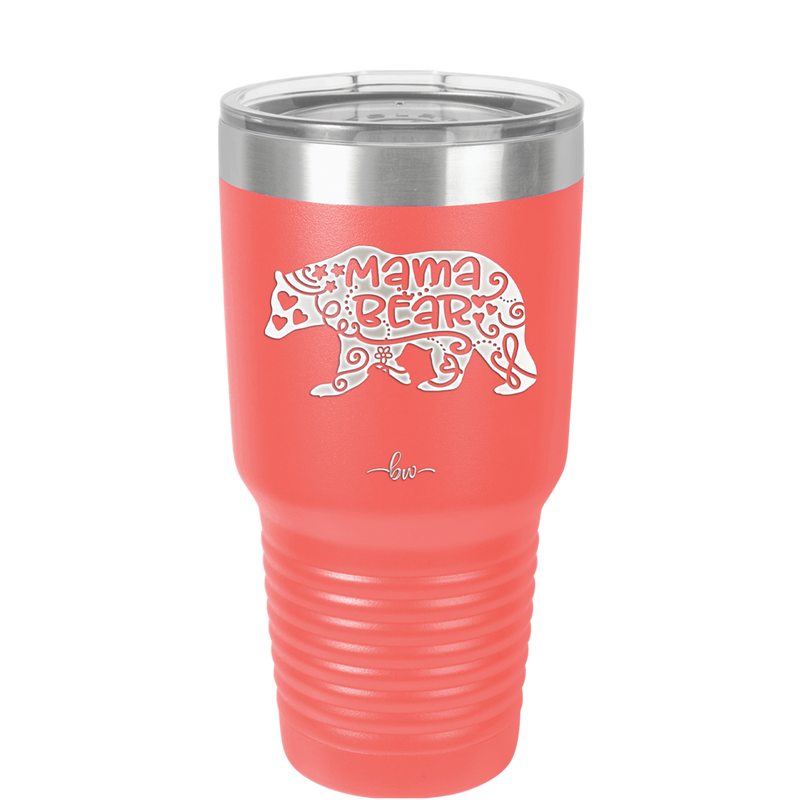 Mama Bear Swirly - Laser Engraved Stainless Steel Drinkware - 1142 -