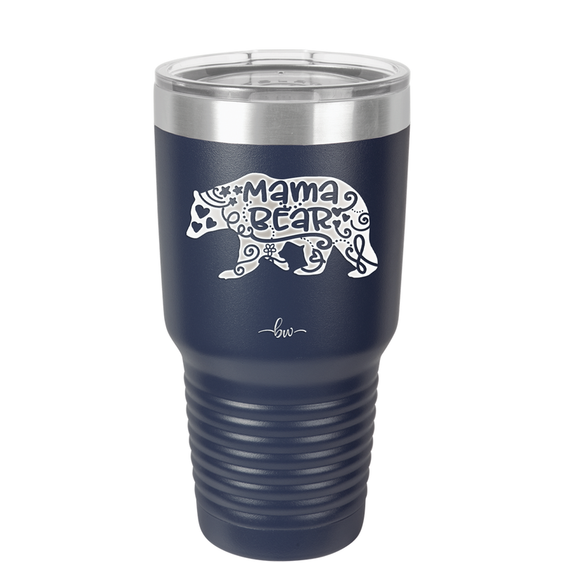 Mama Bear Swirly - Laser Engraved Stainless Steel Drinkware - 1142 -