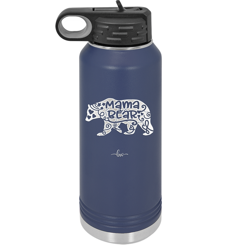 Mama Bear Swirly - Laser Engraved Stainless Steel Drinkware - 1142 -