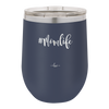 12oz Mom life wine cup in navy