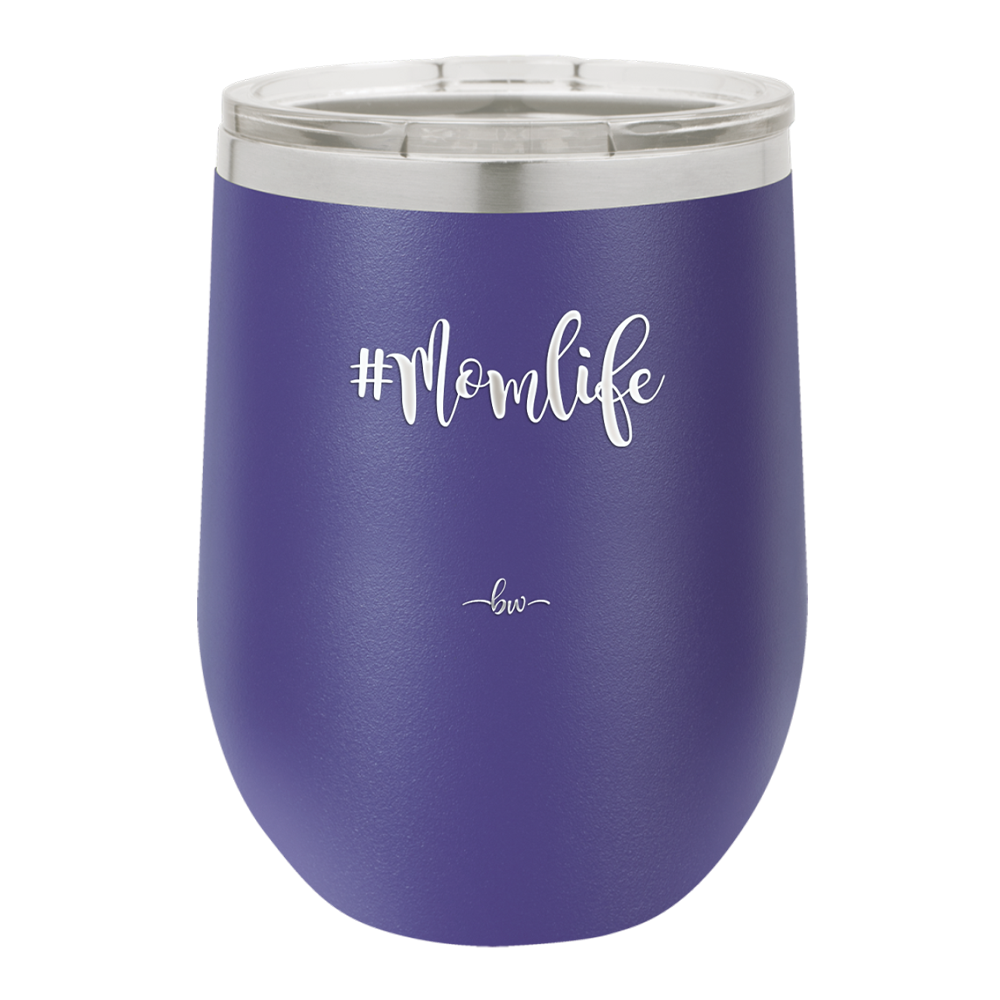 12oz Mom life wine cup in purple