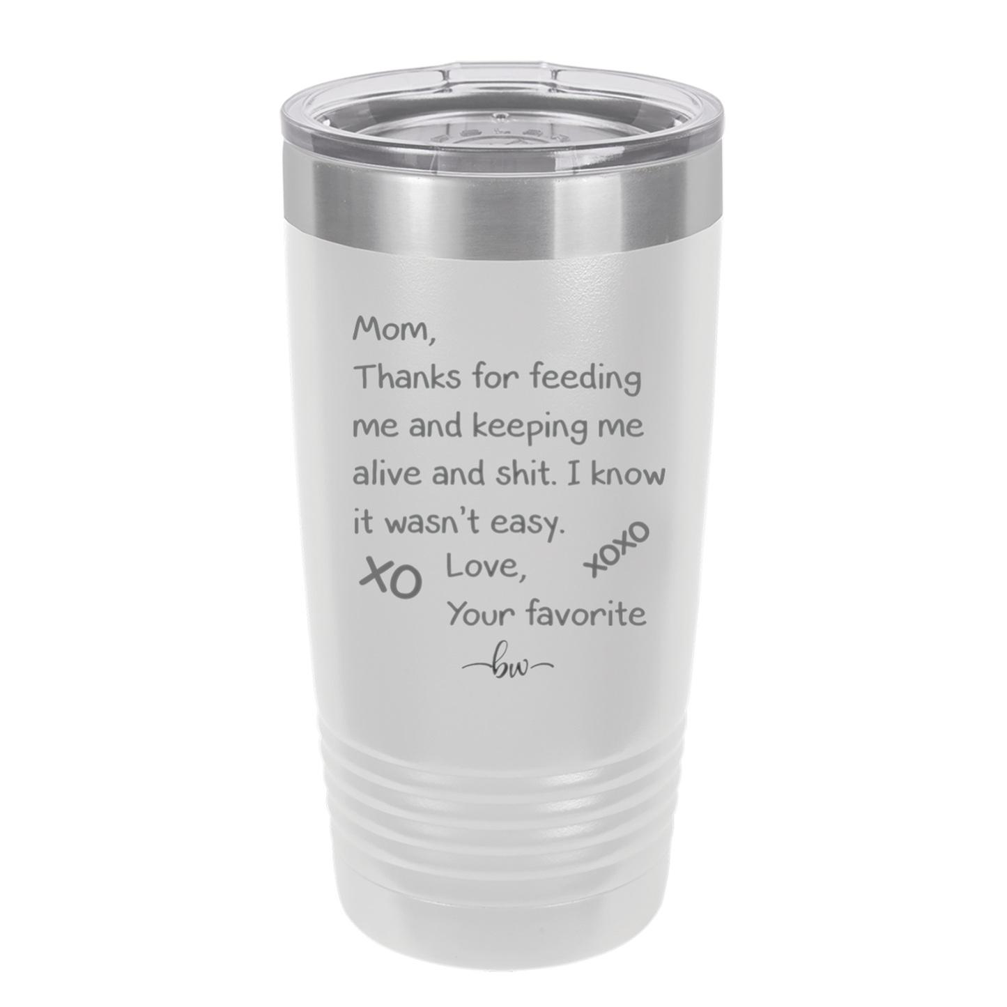 Mom Thanks for Feeding Me and Keeping Me Alive - Laser Engraved Stainless Steel Drinkware - 1166 -