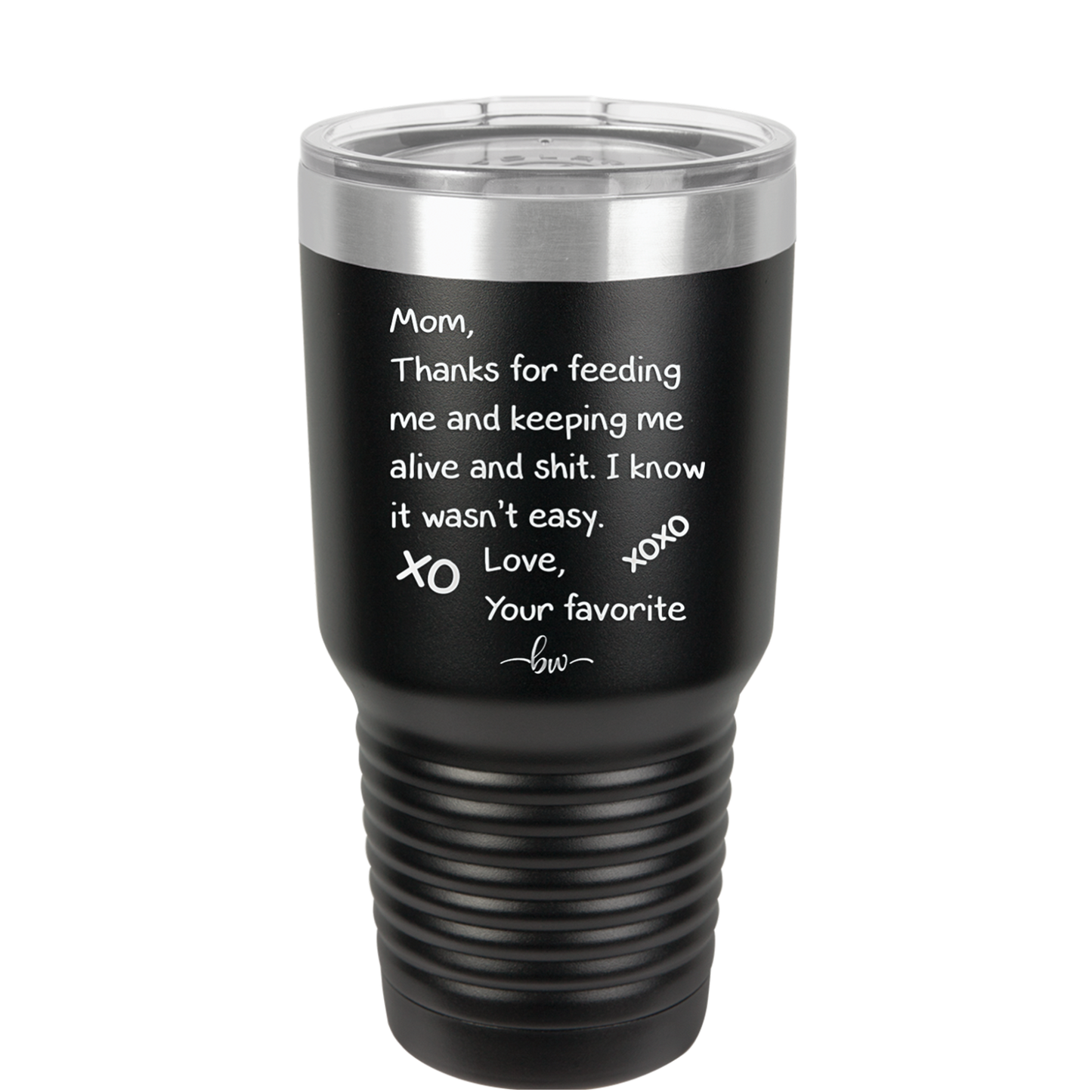 Mom Thanks for Feeding Me and Keeping Me Alive - Laser Engraved Stainless Steel Drinkware - 1166 -