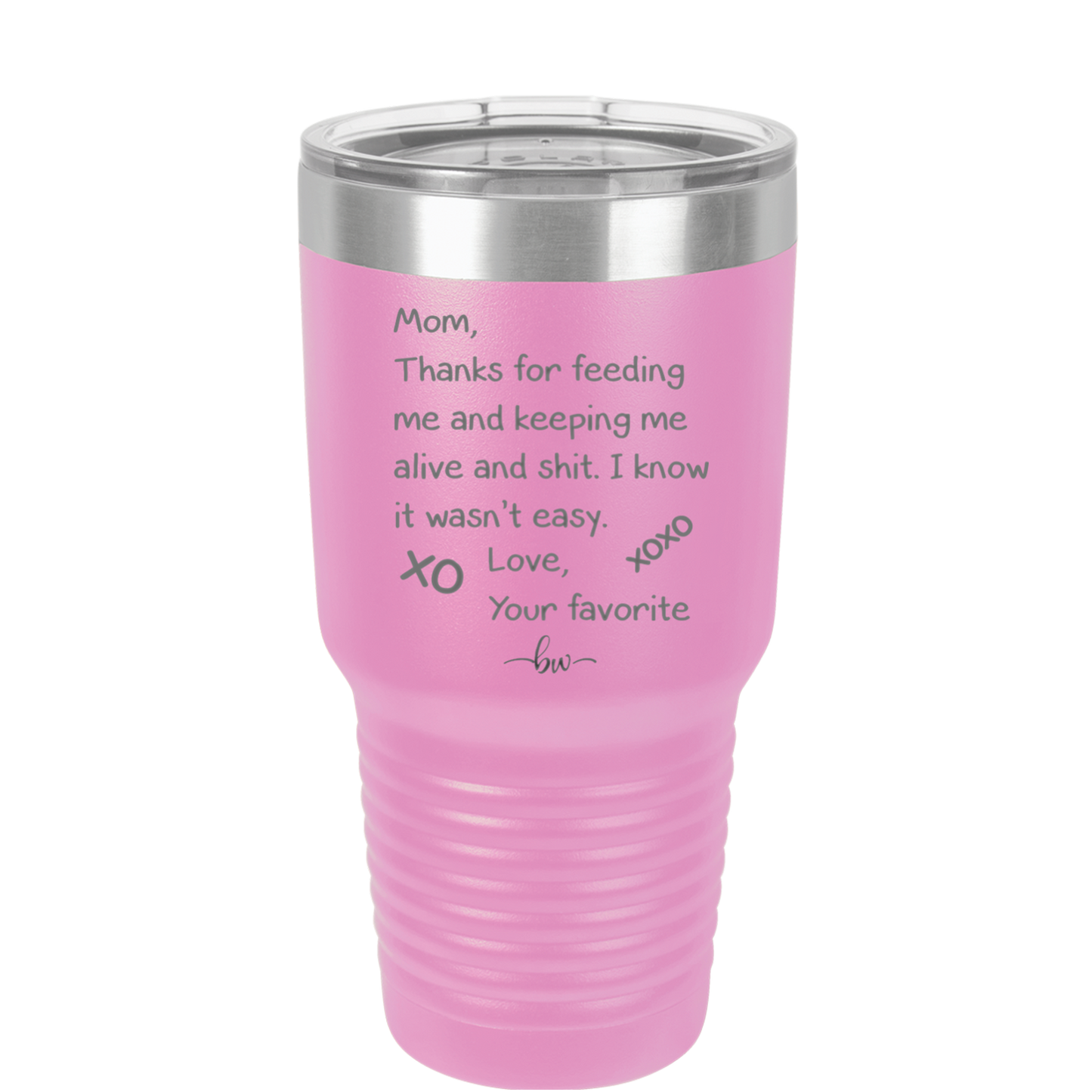 Mom Thanks for Feeding Me and Keeping Me Alive - Laser Engraved Stainless Steel Drinkware - 1166 -