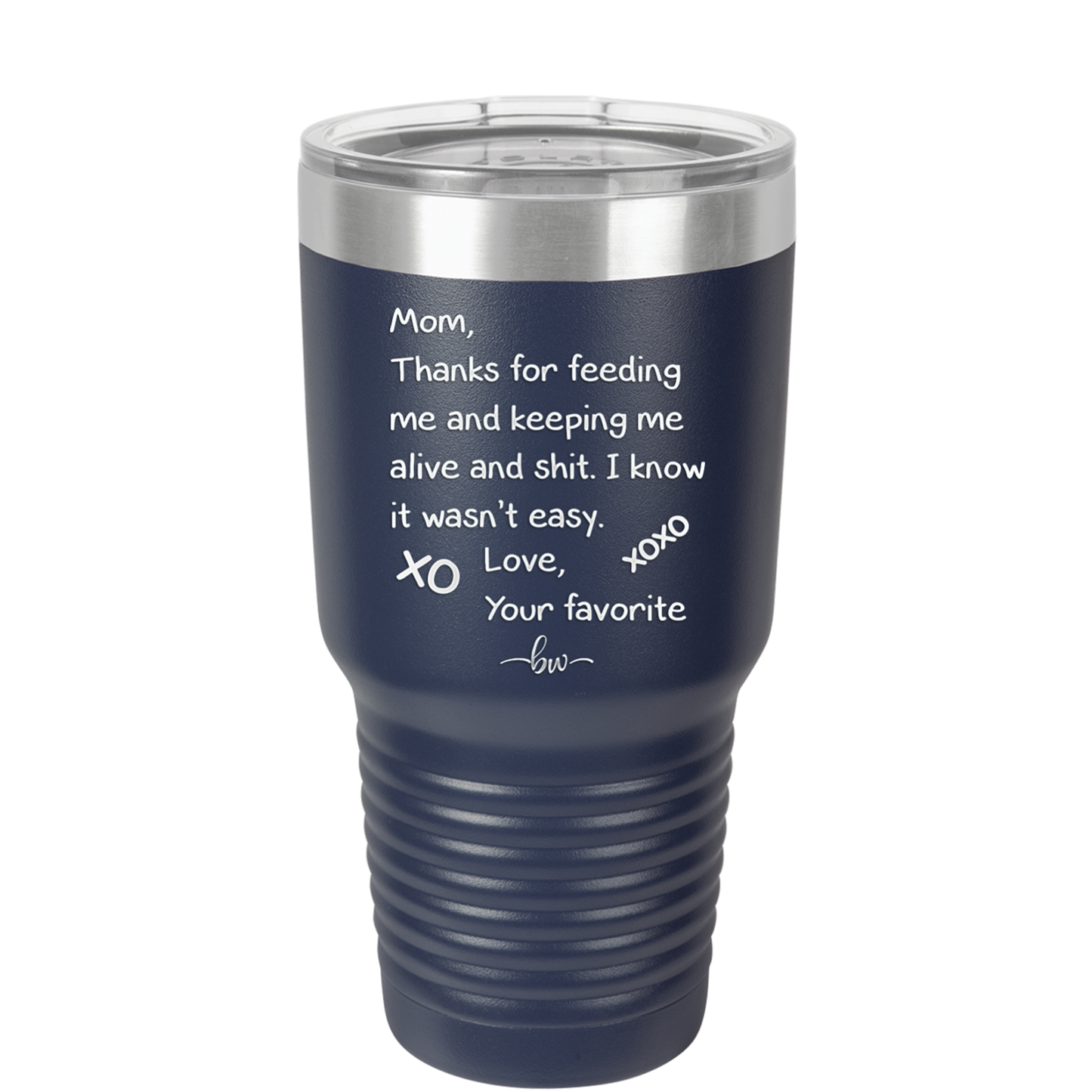 Mom Thanks for Feeding Me and Keeping Me Alive - Laser Engraved Stainless Steel Drinkware - 1166 -