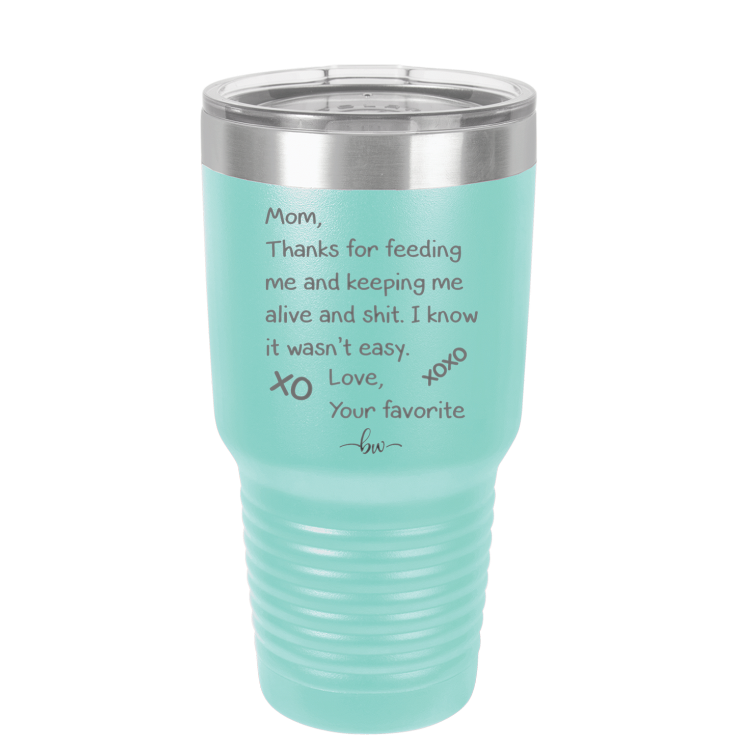 Mom Thanks for Feeding Me and Keeping Me Alive - Laser Engraved Stainless Steel Drinkware - 1166 -