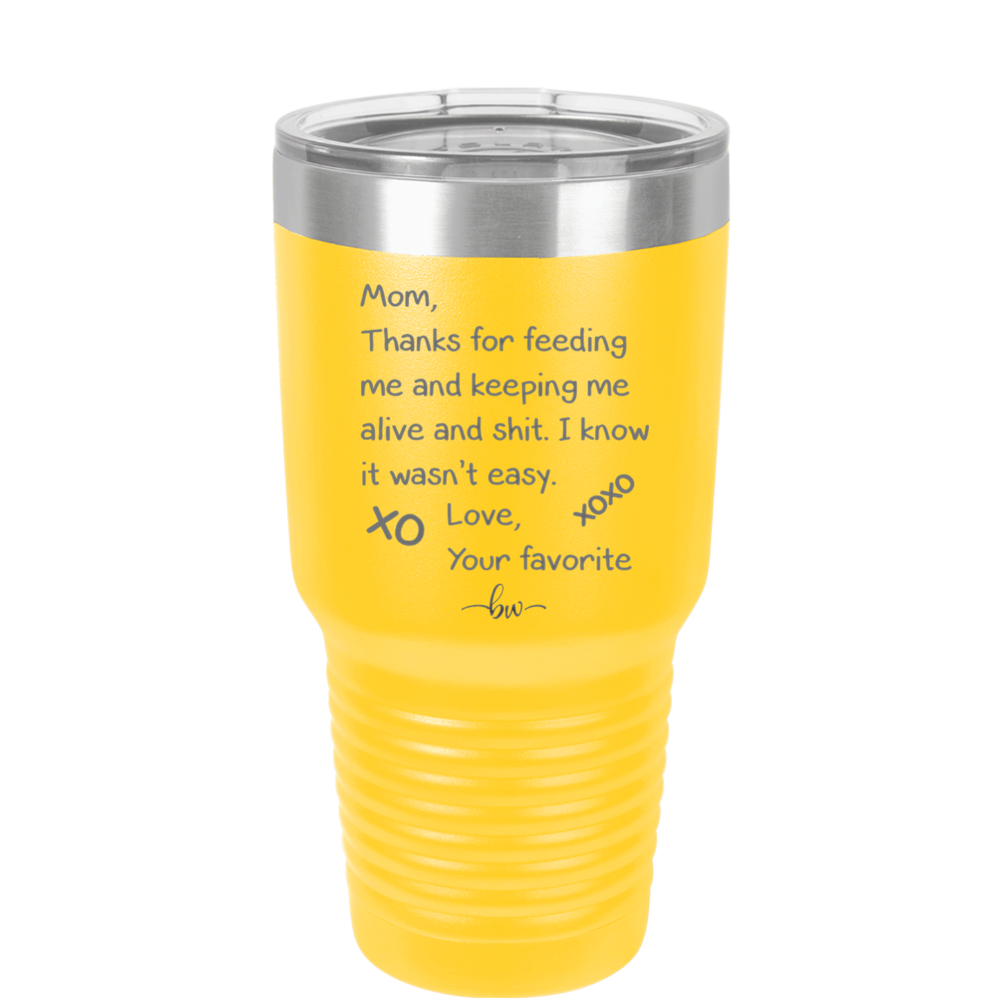 Mom Thanks for Feeding Me and Keeping Me Alive - Laser Engraved Stainless Steel Drinkware - 1166 -