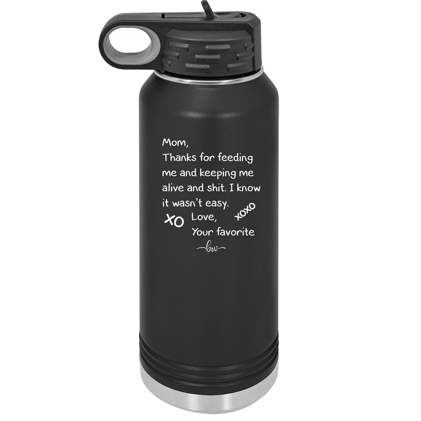 Mom Thanks for Feeding Me and Keeping Me Alive - Laser Engraved Stainless Steel Drinkware - 1166 -